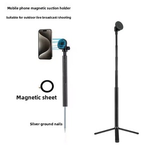 Soporte Magnético de Alta Calidad para Teléfono Móvil, de Aleación de Aluminio, con Pincho para Suelo, para <span class=keywords><strong>Cama</strong></span>, Palo para Selfies, Palo para Selfies de Golf, para Exteriores - Product Image 2