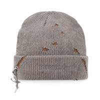 Bonnet personnalisé avec logo, vente en gros, usine, bonnet tricoté en acrylique, accessoires métalliques, style vintage pour femme, automne-hiver, usage quotidien en extérieur