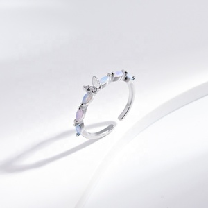 wholesale plata 925 sterling <b>silver</b> <b>opal</b> Minimalist <b>ring</b> summer Everyday Wear cheap lady Gemstone adjustable natural stone <b>rings</b> - Product Image 5