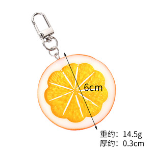 Cute lemon slice keychain pendant, realistic fruit model, suitable for girls' bags, students' <b>backpacks</b>, and other decorative - Product Image 5