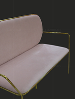Hôtel salon or en acier inoxydable 3 places tissu canapé