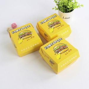 Caja de papel plegable biodegradable personalizada FTS para hamburguesa/pollo/comida rápida - Product Image 2