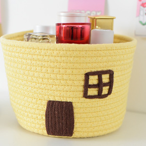Factory Hot Sale Hand Woven Cotton Rope Baby Tote <b>Basket</b> Organizing Home Decoration <b>Storage</b> - Product Image 4