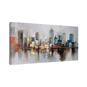 Kích thước lớn hiện đại <span class=keywords><strong>New</strong></span> <span class=keywords><strong>York</strong></span> thành phố trừu tượng handpainted in kỹ thuật số vải tường nghệ thuật đầy màu sắc Brooklyn cầu đường Chân Trời đóng khung - Product Image 1