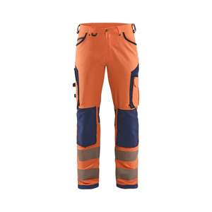 BLAKLADER - 119716425389C60 Pantalon haute visibilité extensible dans les 4 sens sans poches à clous Orange/Bleu marine HI-VIS WORKWEAR - Product Image 1