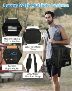 Sac isotherme tactique grande capacité à double compartiment extensible avec système MOLLE, sac à déjeuner souple et étanche - Product Image 5