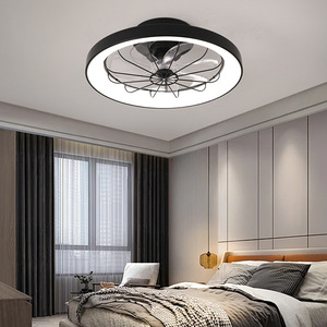 พัดลมเพดาน LED สีดำ ขนาด 52 นิ้ว รุ่นโมเดิร์น 6 ใบพัด พร้อมโคมไฟระย้าตกแต่ง ควบคุมด้วยรีโมท ใช้ไฟ USB ใช้ได้กับรถบ้านและกลางแจ้ง - Product Image 1