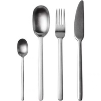 Ensemble de couverts en acier inoxydable rétro sablé, couteau, fourchette, cuillère, design moderne, haute valeur chromatique, pour cadeaux