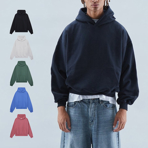 Unisex Luxury Hoodie Oversized French Terry Heavyweight Winter 100% Cotton Hip Hop Streetwear <b>Men's</b> Loose Fit Solid Breathable - Product Image 5