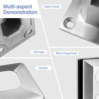 Support de fixation moderne en acier inoxydable à base carrée pour clôture de piscine en verre, pour balustrade en verre sans cadre, balcon et jardin