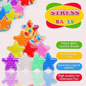 Mini jouet anti-stress en forme d'étoiles de 3,5 cm avec billes d'eau à presser pour TDAH - Product Image 4