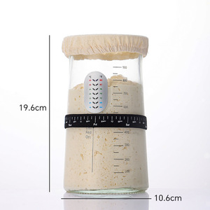Pot hermétique en verre sodocalcique à large ouverture de 1200 ml pour <span class=keywords><strong>levain</strong></span> de sourde, <span class=keywords><strong>levain</strong></span> de seigle, <span class=keywords><strong>levain</strong></span> naturel, avec couvercle en silicone - Product Image 3