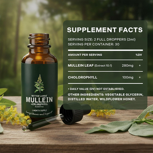 Kräuterergänzung Königskerzenblätter-Tropfen Premium-Tinktur mit Chlorophyll zur Lungenentgiftung und für die Atemwegsgesundheit - Product Image 5