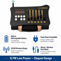 Controlador DMX Inalámbrico DMX512 de 54 Canales, Consola con Alcance de 500M y 4 Receptores de Batería para Iluminación LED de Escenario, Sonido Activo para Fiestas