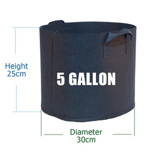 Dégradable 100% Compostables Couleur Noire 5 Gal 18L Tissu Pots de Plantes Cultiver Des Champignons Semis De Plantes Sacs - Product Image 2