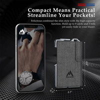 Dompet Dompet, Dompet Minimalis Anti-RFID Pria Ultra Tipis Penjepit Saku Uang Tunai Tempat Kartu Kredit