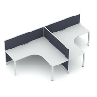Vase de bureau modulaire en aluminium avec 2 places, série T3, personnalisé, épaisseur de 32mm, station de travail