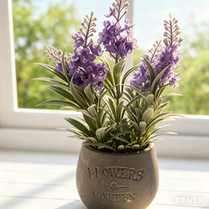 Bouquet de fleurs artificielles réalistes faites à la main, lavande à pointes avec feuilles en forme <span class=keywords><strong>d</strong></span>'épée, pour la <span class=keywords><strong>d</strong></span>écoration de la maison, de mariages, de remises de diplômes et de jardins - Product Image 1