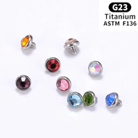 Piercing de nez en titane ASTM F136 tendance, pierres en zircon 5A, boucles d'oreilles à filetage interne, labret, clous pour les lèvres, cartilage de l'oreille, tragus, bijoux