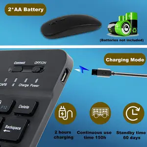 Mini Oplaadbare Teclado Y Mouse Bluetooth Wit Toetsenbord En Muis Combo Draadloze Toetsenbord En Muis Combo Voor Tablets Ios