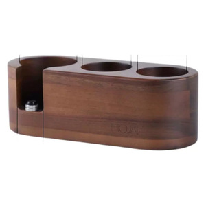 Wooden Coffee Tamper Holder Flat Minimalist Design Non Slip Handle Base For Espresso Making - Product Image 5