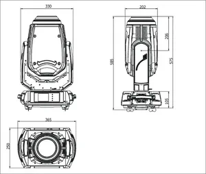 Mgolighting-Luz led de 400w 3 en 1 para escenario, bata con cabezal móvil de 400w, pointe 10r