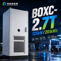 Système de stockage d'énergie commercial et industriel tout-en-un 261 kWh LiFePO4 à refroidissement liquide, armoire extérieure IP65, OEM ODM BOXC-2.7T