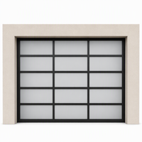 Porte de garage sectionnelle automatique à vue complète en verre trempé dépoli avec cadre en alliage d'aluminium, taille personnalisée, pour villa moderne