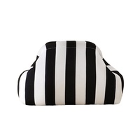 Untuk Tas Clutch Rajut Bergaris Poliester Eksklusif untuk Musim Dingin, Tas Kosmetik Penyimpanan dengan Klip Anyaman Serbaguna, Kapasitas Besar