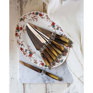 Ensemble de 12 couteaux à dîner avec manche en résine brun dégradé - Product Image 2