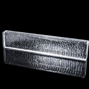 カスタム氷パターン固体ガラスブロックテクスチャ壁タイル外装 & 仕切り壁 (透明インド/屋外) - Product Image 1