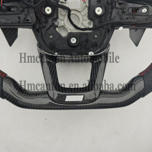 Volante Deportivo de Fibra de Carbono y Cuero en Oferta para Modelos Audi A3 A4 A4L A5 A7L A8 5 7 B9 A6 R8 - Product Image 6