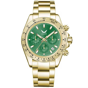 Reloj de Pulsera Vintage de Moda con Esfera Verde OEM, Relojes de Cuarzo para Hombre, Relojes Clásicos de Lujo con Cronógrafo - Product Image 1