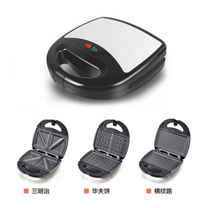 Plaque chauffante électrique multifonction en acier inoxydable 3 en 1 pour petit-déjeuner, chauffage double face pour sandwich, gaufres, steak - Product Image 4