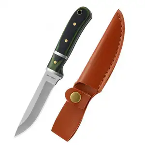 New Design Colored Wood Handle Full Tang Fixed Blade Survival Camping Knife For Outdoor Cutting Food