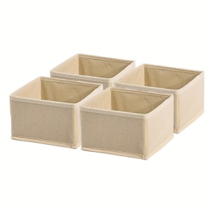 Lot de 4 boîtes de rangement modernes pliables en <span class=keywords><strong>tissu</strong></span> pour tiroirs et armoires, séparateurs de vêtements, sous-vêtements, chaussettes et soutiens-gorge, sans électricité requise LG-Q033 - Product Image 5