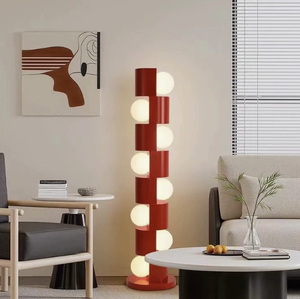 Wolongmountain 2026 Tendance Rouge Vibrant Minimaliste <span class=keywords><strong>Art</strong></span> Déco Salon Moderne Memphis Totem Luminaire Moderne <span class=keywords><strong>Bauhaus</strong></span> - Product Image 2