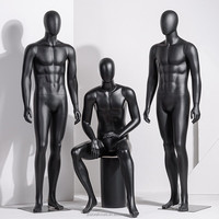 Muscle homme sport mannequin corps complet avec tête factice pour homme magasin de vêtements modèles de chemises habillées noires mattes
