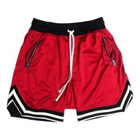 CUICHANG Short de Basketball Vintage Streetwear pour Homme, Respirant, Broderie Tackle, Rétro, Uni, Double Maille, Personnalisable