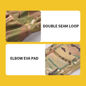 SIVI, uniforme de rana de camuflaje para hombre, camiseta de manga larga, ropa de equipo <span class=keywords><strong>t</strong></span>áctico, uniformes, camiseta de entrenamiento de combate con cremallera 1/4 - Product Image 2