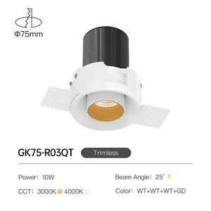 XRZLux10W格納式天井埋め込み式COBLEDダウンライトアルミニウムアンチグレアETLLEDスポットライト調整可能な埋め込み式照明