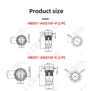 16 мм кнопочный зеленый цвет со светодиодной подсветкой 12 вольт Spdt 5-контактный пластиковый корпус с плоской круглой головкой Мгновенный кнопочный переключатель - Product Image 3