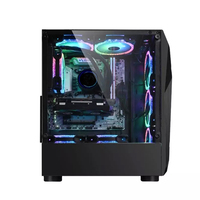 Vente en gros de boîtiers de bureau personnalisés verre BTX plexiglas avec ventilateur led de bureau tour intermédiaire boîtier d'ordinateur pc gamer cpu