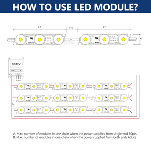 SMD 2835 DC12V 3 luces Módulo LED de inyección 1,08 vatios IP67 Impermeable Decorativo Back Light Sign Publicidad Caja de luz - Product Image 5