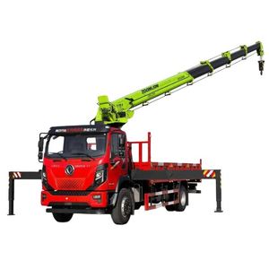 Camion grue de chantier Dongfeng 4X2 avec grue télescopique de 8 tonnes pour la manutention de matériaux de construction et l'installation d'éclairage public - Product Image 1