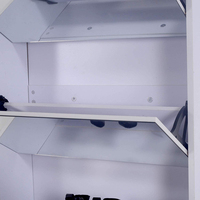 Étagère à chaussures style moderne avec miroir suspendu, 5 étages, grande capacité, étagère à chaussures avec miroir pour le salon