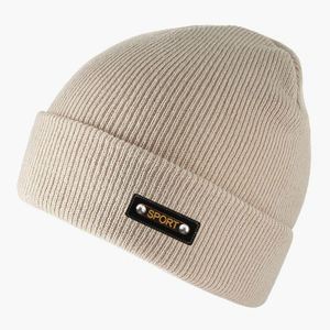 Simple Fashion Winter Hat Men's Fashionable Knitted Warm Cold Hat Custom <b>Patch</b> logo Beanie - Product Image 1
