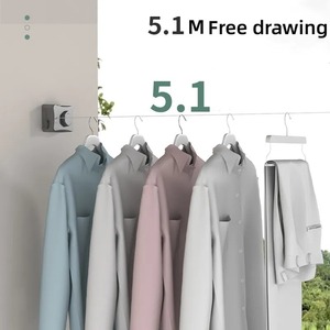 Corde à linge rétractable en acier inoxydable Seel Pull-Out vêtements Machine à sécher corde gain de place vêtements étendoir pour le ménage - Product Image 4