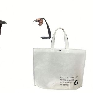 Customized Environmentally Reusable Folding Non Woven Shopping <b>Handbag</b> Tote Bag With Custom Printed Logo - Product Image 2