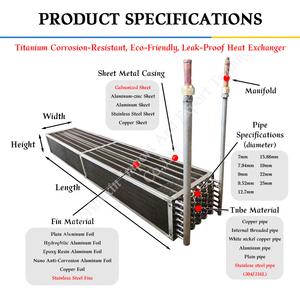 Échangeur de chaleur <span class=keywords><strong>à</strong></span> ailettes <span class=keywords><strong>en</strong></span> acier inoxydable haute performance personnalisable HANXIN, ailettes <span class=keywords><strong>en</strong></span> aluminium revêtues d'époxy pour usage industriel - Product Image 3